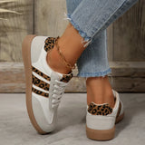 Plus Size 42 Leopard Print Flat Shoes Women Comfortable Breathable Flat Heels Sneakers Woman Non Slip Soft Sole Sports Shoes