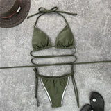 2026 New Wrap Arround Mini Bikini Female Swimwear Women Swimsuit Two-pieces Bikini Set Brazilian Bather Bathing Suit Swim V1229H