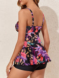 Printed Tankini Set 2026 Padded Floral Swimsuit Women Strappy Swimwear Female Beach Dress Bathers Bathing Swimming Swim Suit XL