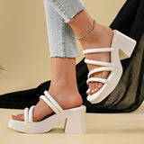 Platform Block Heel Sandals and Slippers Women Wear New Summer French Fashion Round Toe High Heels