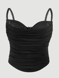 Camisole Tight Corset Sexy Transparent Mesh Patchwork Tube Top Slimming Hot Girl Outerwear Party Crop Top Pure Desire Top C9L1