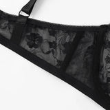 3 Pcs Women's Bra Elegant Retro Lace Sheer Unpadded Sexy Lingerie BH Tops Flower knitting Brassiere Underwire Plus Size Bras