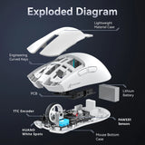 Attack Shark X11 White  Bluetooth Wireless Mouse Three Mode