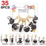 Cat Knitting Stitch Markers Metal Animal Enamel Charms Crochet Locking Knitting Markers Sew Accessories