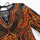 S - XXL 3PCS New Printed Long Sleeve With Pants Sarong Women Swimwear One Piece Swimsuit Female Bather Bathing Suit Swim K7180