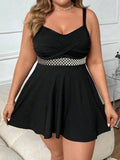 VigoJany 2026 Black Strapped Plus Size Swimwear Women Cross Push Up Large One Piece Swimsuit Backless Summer Chubby Bathing Suit