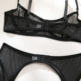 Toucheart Erotic Lingerie Comfortable Mesh Sexy Body Shaping Ultra-thin See-through Sexy Underwear Four-piece Set with Stockings