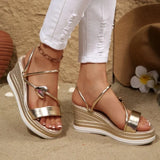 Women's Wedges Sandals Luxury Platform Slippers Sexy 2026 Women Shoes Shiny High Heels Women Beach Shoes