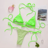 DEKA Brazilian Cross Bandage Bikini Set Women Lover Swimsuit Halter Swimwear Push Up Bikini Beachwear Sexy Bathing Suit
