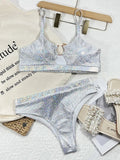 Sexy Snake Printed Female Swimsuit High Waist Bikini Women Swimwear Two-pieces Bikini Set Hollow Out Bathing Suit Swim Wear Lady