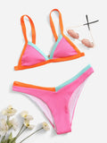 ZTVitality Contrast Binding Triangle Women's Swimsuit High Cut Sexy Bikini 2022 New Arrival Biquini Padded Bra Push Up Swimwear