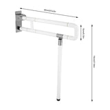 Foldable Toilet Grab Bar 100Kg Capacity ABS Stainless Steel Anti Slip Rail