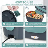1.5L 60W Electric Lunch Box Food Warmer Portable Leak Proof Car Home Heater for Truckers Lunch Heating Microwave