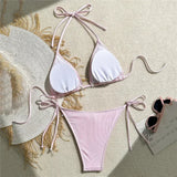 Shell Decoration Swimwear String Halter Bikinis Sets Micro Thong Sexy Swimsuit Women 2026 Bathing Suit Purple Triangle Bikini