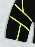 Zipper Mesh Surf One Piece Swimsuit Women Neon Green Solid Black Tummy Control Swimwear Beach Bathing Suit Swimming Set Monokini