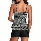 2026 Pinted Floral Tankini Two Pieces Swimsuit Women Vintage Swimwear Female Bathers Bathing Swimming Swim Suit Beachwear