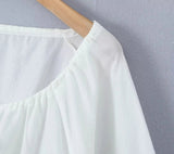 Foridol Tie Up Ruffles Lantern Sleeve White Blouse Women Spring Fashion Pelpum Top 2025 Summer O Neck Beach Casual Chic Blusa