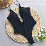 Sexy Deep V Neck Tie Dye Cut Out One Piece Swimsuit Women Swimwear Female Monokini High Leg Cut Bather Bathing Suit Swim V5843