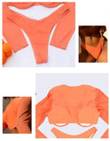 Two Piece Swimsuit Swimwear Women Sexy Bikini Push Up Long Sleeve Orange Bathing Suit Beachwear 2026 New Costumi Da Bagno Donna