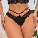 Sexy Double-strap Lace Thong Panties T-Back Women Underwear Low Rise Elegant G-String Breathable Lady Briefs Elegant Lingerie