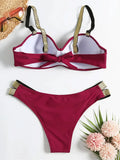 Underwired Push Up Bikini Women Swimsuit Female Swimwear Two-pieces Bikini set With Bra Cup Bather Bathing Suit Swim Beachwear