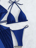 3 Piece Halter String Bikini 2026 Hollow Out Swimsuit Women Padded Swimwear Female Bathers Bathing Swimming Swim Suit Beachwear