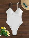 Sexy New Ribbed V Neck Wrinkled High Cut Women Swimwear One Piece Swimsuit Female Monokini Padded Bather Bathing Suit Swim K6364