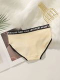Women's High Waist Panties  Letter Elastic Waistband Soft Ribbed Fabric Comfortable Briefs for Daily Wear women bra K2809