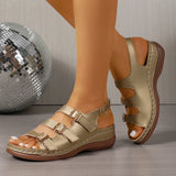 Gold Buckle Decor Thick Sole Sandals Women Summer Lightweight Platform Sandles Woman Plus Size 42 Wedges Gladiator Sandalias