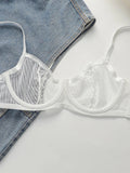 Women's Sexy Embroidered Lace Underwear With Steel Rims Push Up Breathable And Comfortable Close Fitting Underwear Set YS2864