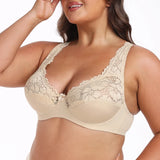 Bras For Womens Lingerie Floral Lace Bra Underwire Sexy Brassiere Perspective Plus Size BH Female Underwear Tops