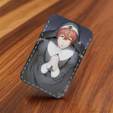 Game Mystic Messenger Rectangle Card Case Keychain Access Card Bag Key Tag Ring Leather Card Holder Key Ring Access