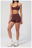 New Tight Yoga Set Women Breathable Quick Drying Sports Bra High Waist Shorts Fitness Suit Outwear Leisure Workout Gym Tracksuit