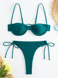 Underwired Gradient High Cut Bikini Female Swimsuit Women Swimwear Two-pieces Bikini Set Micro Thong Bathing Suit Swim Beachwear