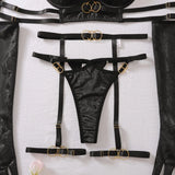 Toucheart Erotic Lingerie Hollow Seductive Shaping Bra Set Gathering Passionate Sexy Luxurious Intimate Underwear Four-piece Set
