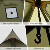 Naturehike Ultralight Camping Tent Chimney Window Teepee Pyramid
