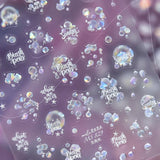 5D Deep Sea Fish Nail Art Stickers Shimmery Bubble Colorful Marine Life Nail Decals Summer Ocean Self Adhesive Manicure Decal