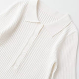 Fashion Casual Short-sleeve Collar Knit Shirt Women White Shirt Short Sleeve Button Down Casual Top For Summer Daily Wear O9JO