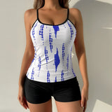 2026 Summer Women's Tank Bikini Set High Wasit Shorts Tankinis Beachwear Sexy Backless Monokini Print Bathing Suit Femme Biquini