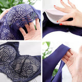 Shockproof Push-up Wireless Yoga Daily Bra Women Bra Wide Shoulder Strap Hollow Out Lace Seamless Thin Anti-exposure Comfort