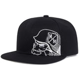 Unisex Skeleton Embroidery Baseball Cap Women Outdoor Sports Flat Hats Men Fashion Men Hip Hop Snapback Caps Sunscreen Hat