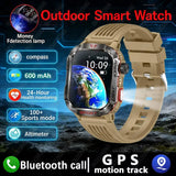 2026 New LED flashlight Military Smart Watch Men IP68 GPS Outdoor Sports Fitness Tracker Health Monitor 2.01" BT Call Smartwatch