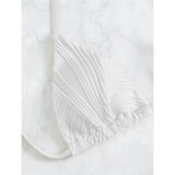 Sexy Wrinkled Halter Brazilian Bikini Female Swimsuit Women Swimwear Two-Pieces Bikini Set Bather Bathing Suit Swim Lady V4101