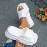 Chunky Platform Slippers for Women 2024 Summer Comfort Soft Sole Beach Shoes Slides Woman Thick Bottom Non-Slip Sandals Ladies