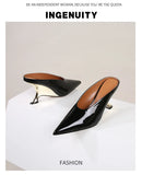 Design Fashion Platform Wedges High Heels Mule Women Slippers Concise Shallow Pointed Toe Party Dress Ladies Shoes 2026
