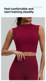 Women's Yoga Tank Top Highly Stretchy, Slightly High-Neck Sports Bra with Built-In Cups Lifts and Shapes The Bust Sexy Fitness
