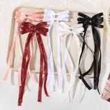 2 Pcs Fabric Hair Bow Hairpin for Women Girls Ribbon Hair Clips Headwear Black White Bow Top Clip Female Hair Accessories