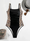 2026 Leopard Swimsuit One Piece Slim Vintage Swimwear Women Sexy Bathers Bathing Swimming Swim Suit Female Beachwear XXL