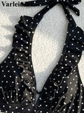 S - XL Polka Dot V Neck High Waist Bikini Female Swimsuit Women Swimwear Two-Pieces Bikini Set Bather Bathing Suit Swim V8111
