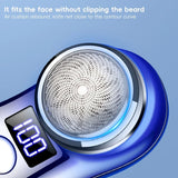 Men Shaving Tool Usb Rechargeable Portable Electric Shaver with Led Battery Display for Men Waterproof Mini Travel Rotary Razor